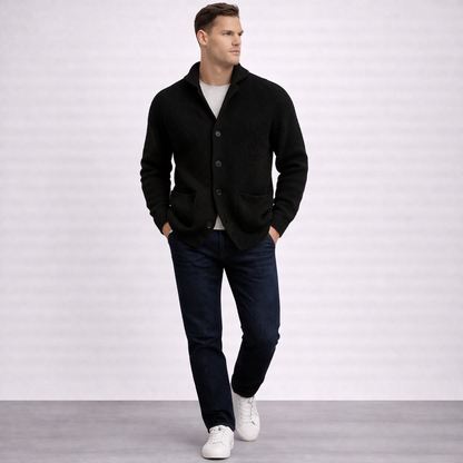 Thalvion | Ribbed Button Knit Cardigan