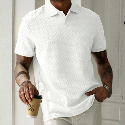 Renwick | Textured Knit Short Sleeve Polo