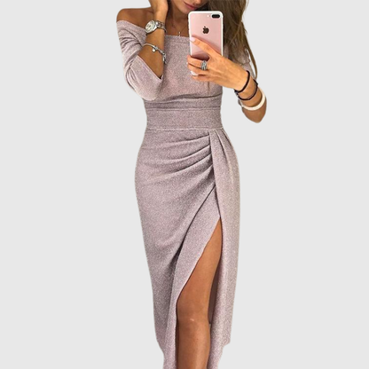 Zarellia | Elegant Side Slit Midi Dress