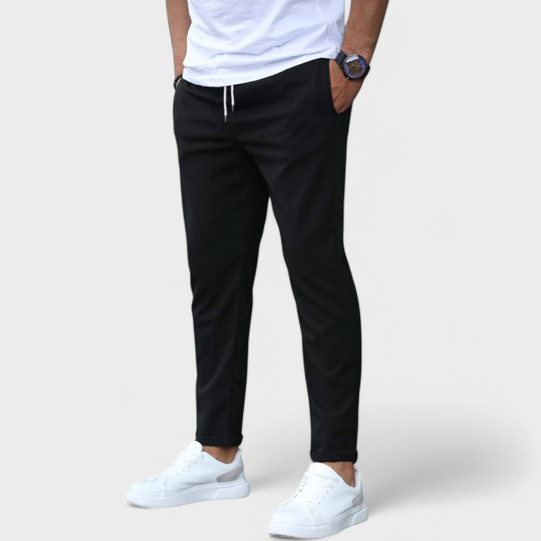 Caedryn | Slim Fit Drawstring Elasticated Waist Smart Casual Trousers