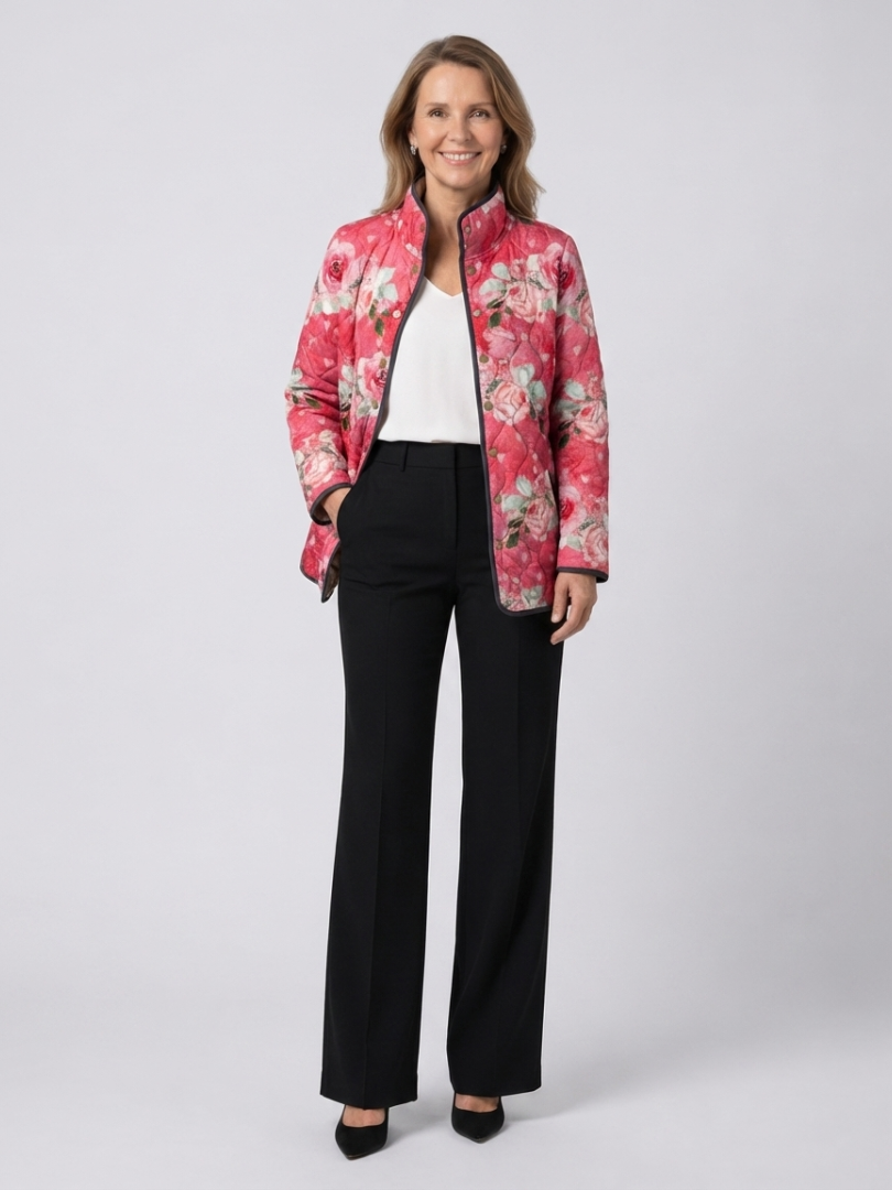 Floriana | Botanical Print Quilted Jacket