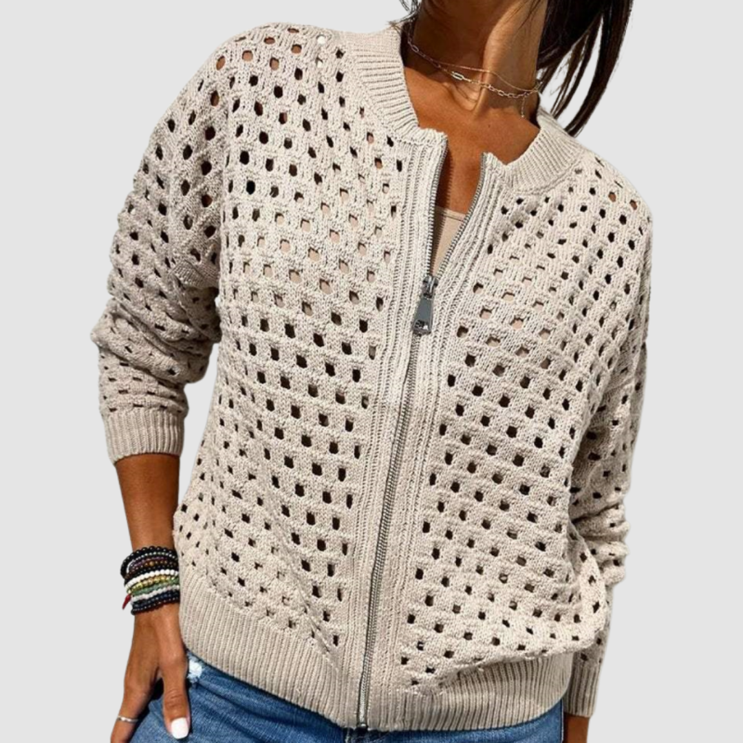 Cordelia | Textured Open Weave Cardigan