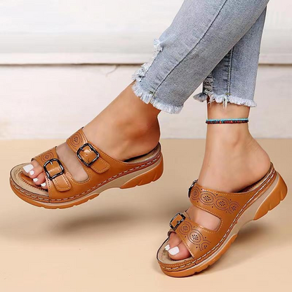 Lysoria | Double Buckle Comfort Sandals