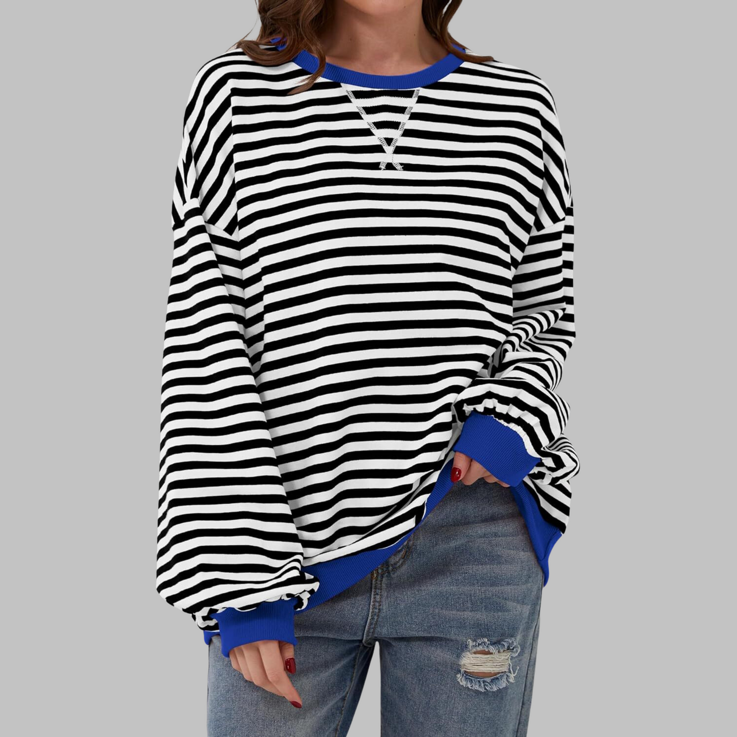 Ulyssa | Color Block Stripe Sweatshirt