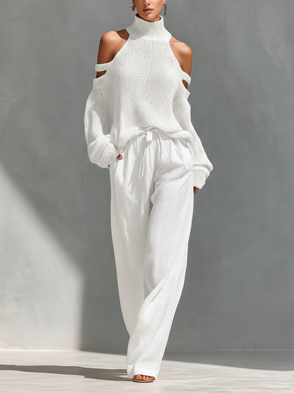 Quinvera | Cold Shoulder Knitwear Two Piece Set