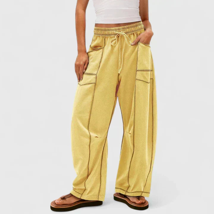 Daciana | Relaxed Drawstring Wide Leg Trousers
