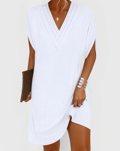 Corinne | Relaxed V Neck Mini Dress