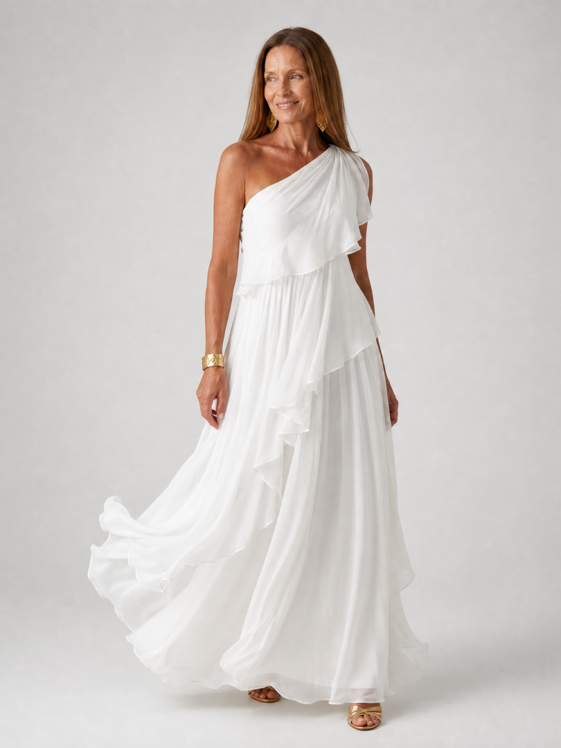 Lavinelle | Pleated One Shoulder Formal Gown