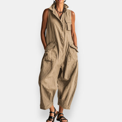 Quintara | Sleeveless Utility Pocket Jumpsuit