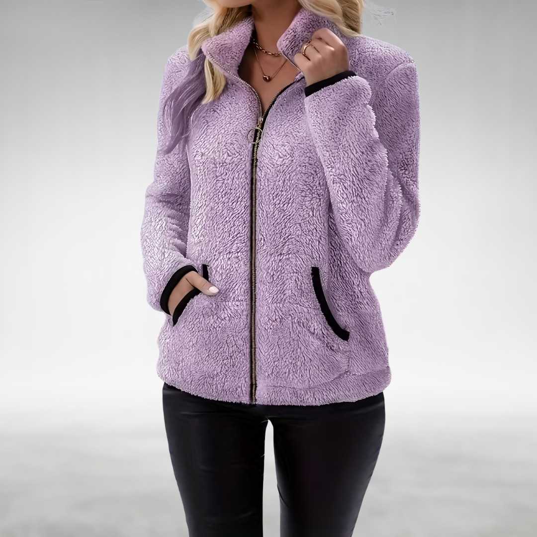 Opaline | Soft Textured Zip Fleece Jacket