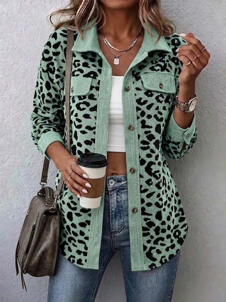 Penhalia | Button Front Animal Print Cardigan