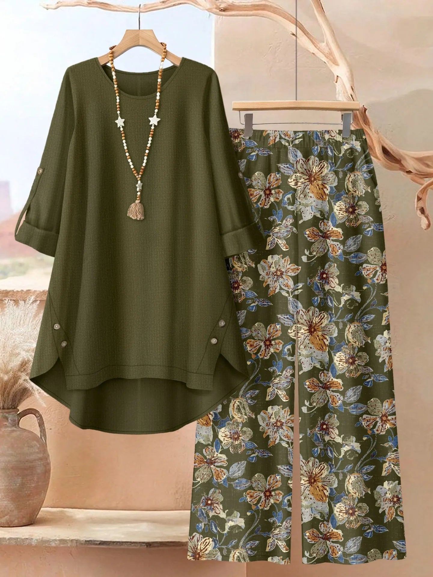 Brinella | Casual Tunic And Wide Leg Set