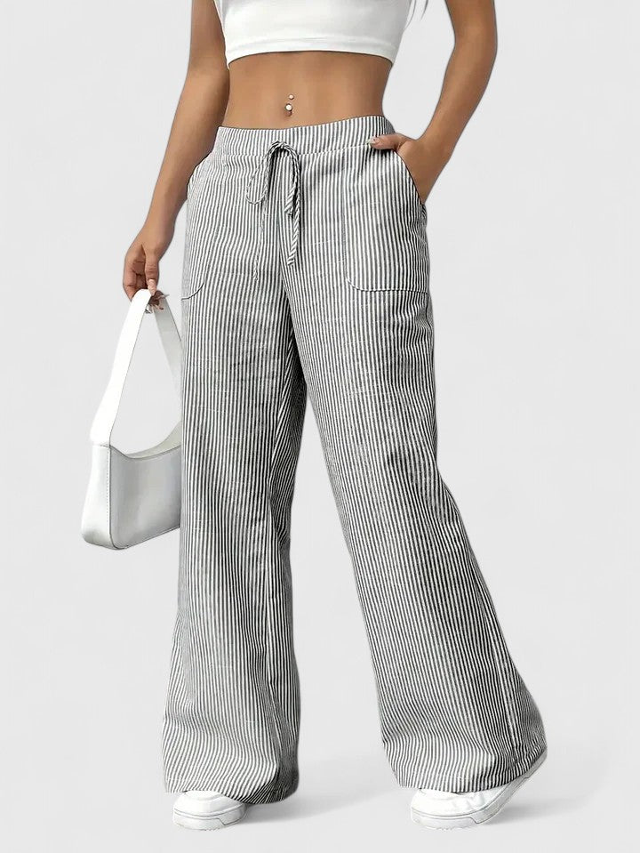 Ainsleigh | Striped Wide Leg Lounge Trousers