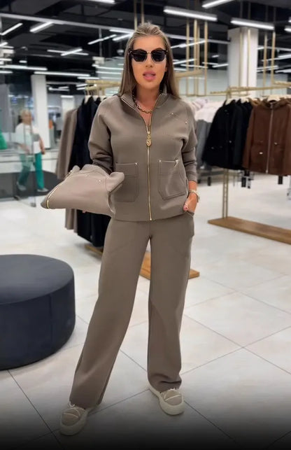 Sapphira | Casual Wide Leg Two Piece Set