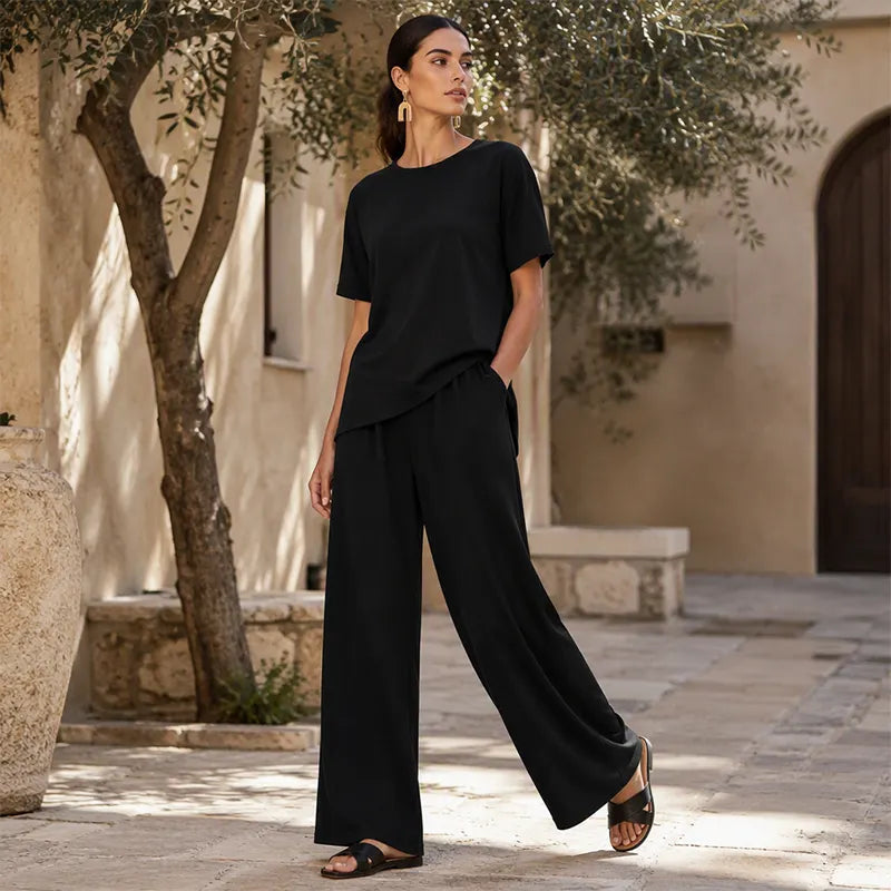 Taverine | Relaxed Wide Leg Two Piece Set
