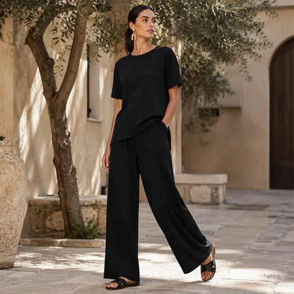 Taverine | Relaxed Wide Leg Two Piece Set