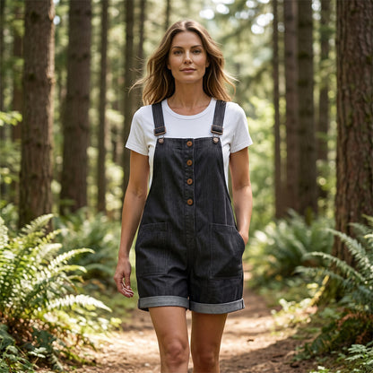 Aubrielle | Button Front Pocket Romper