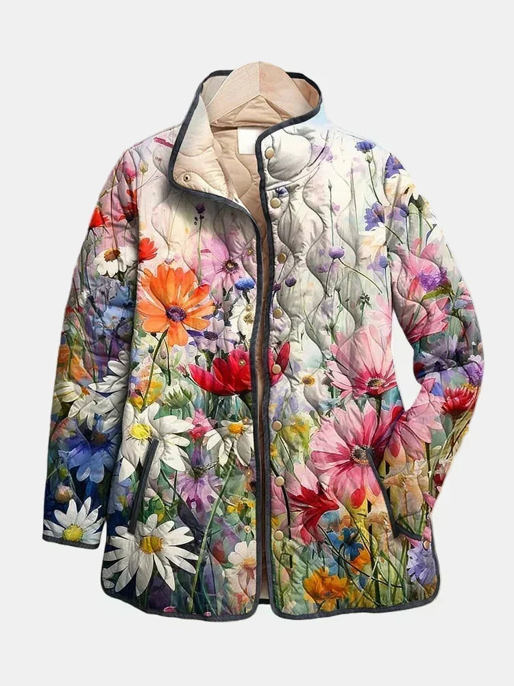 Floriana | Botanical Print Quilted Jacket