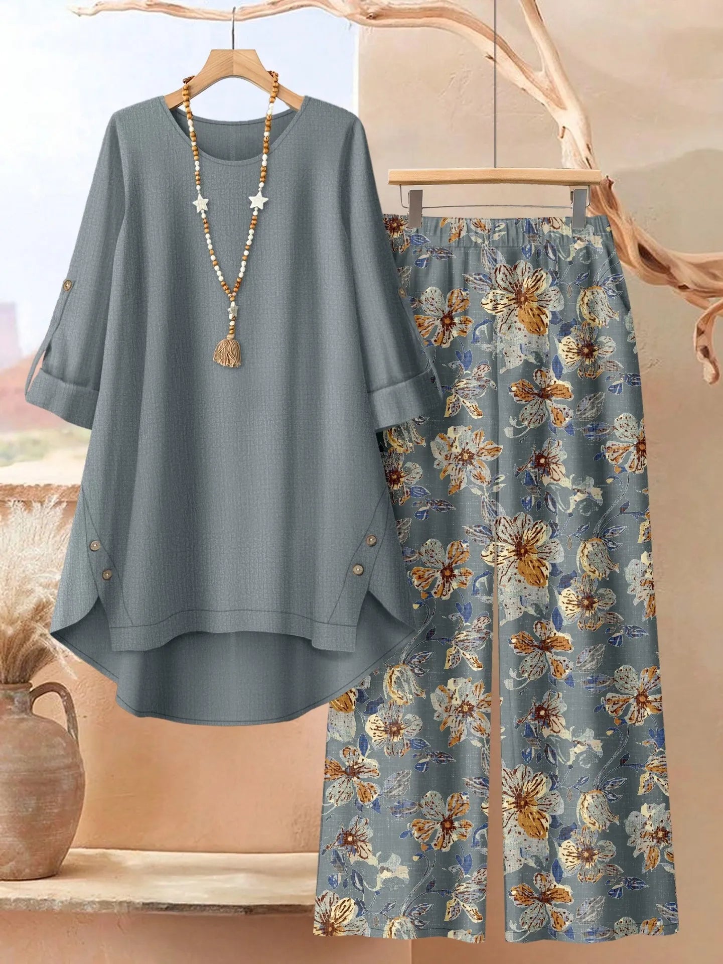 Brinella | Casual Tunic And Wide Leg Set