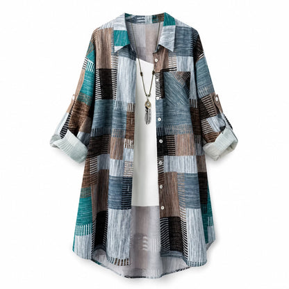 Leovina | Relaxed Printed Button Front Jacket