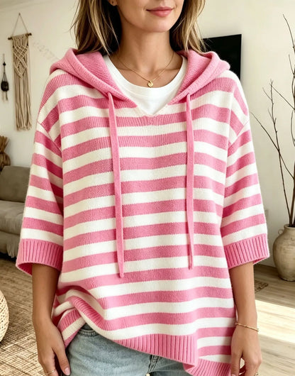 Elowise | Relaxed Stripe Hooded Sweater