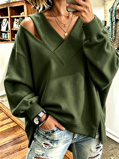 Ulissa | Oversized V Neck Sweatshirt