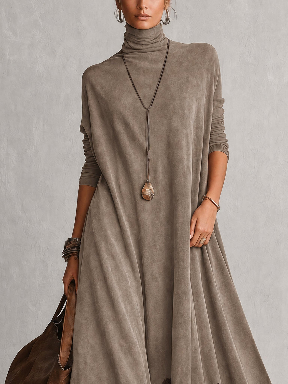 Marietta | Relaxed Turtleneck Lace Maxi Dress