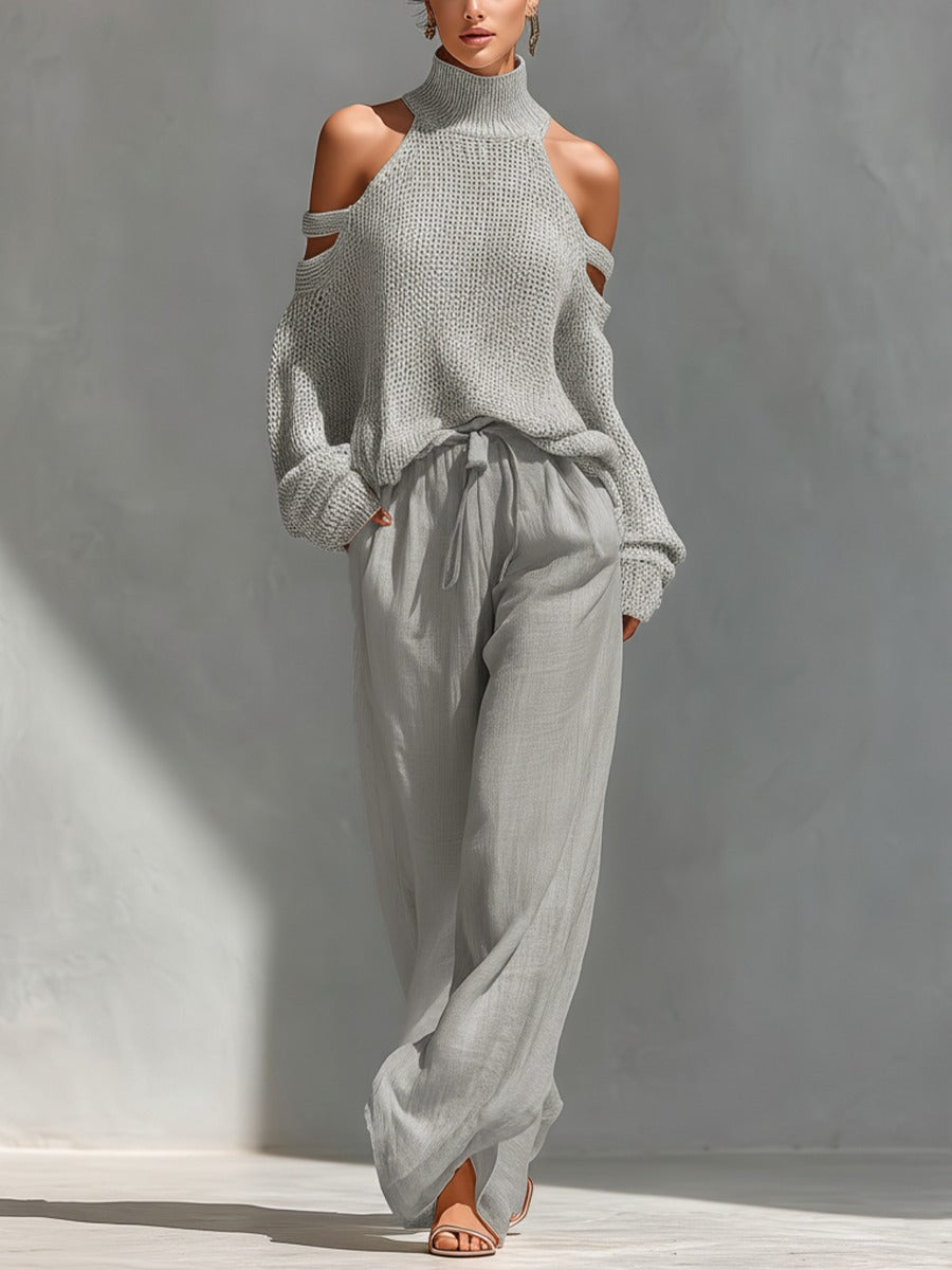 Aveloria | Cold Shoulder Knit Two Piece Set