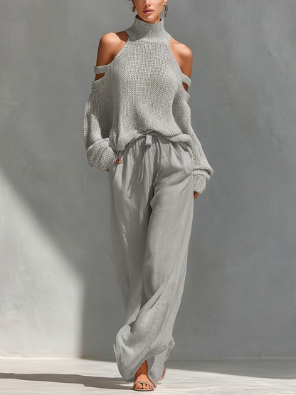 Aveloria | Cold Shoulder Knit Two Piece Set