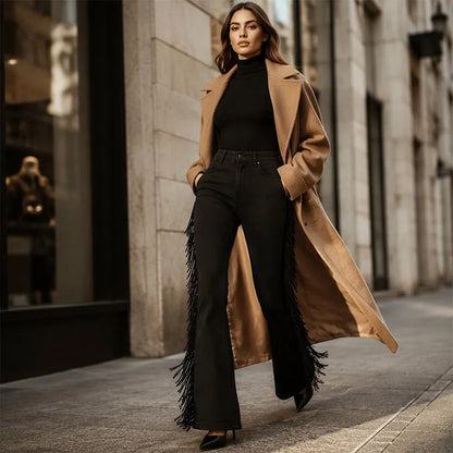 Jovessa | Western Fringe Flared Pants