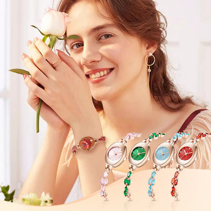 Elyzoria | Oval Crystal Bracelet Watch