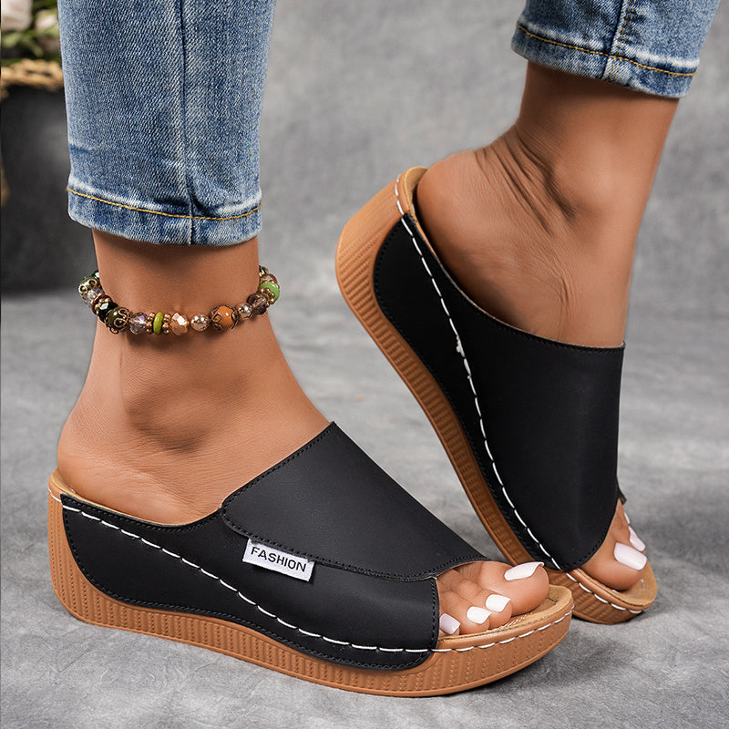 Mirelune | Casual Wedge Mule Sandals