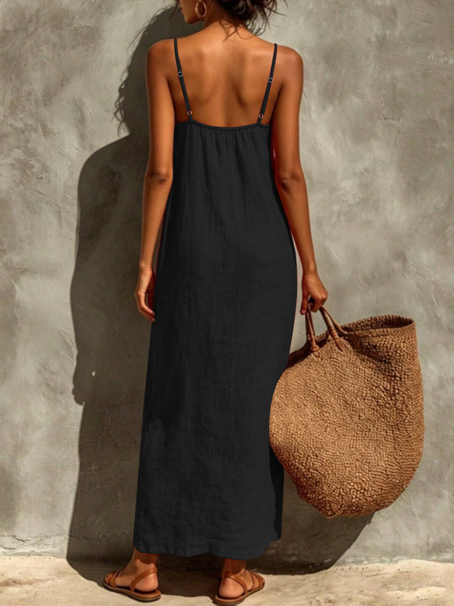 Odaline | Minimalist Strappy Maxi Dress