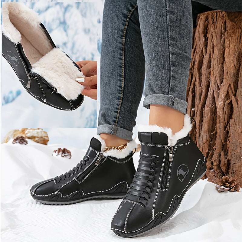 Jovelle | Plush Lined Zip Ankle Boots