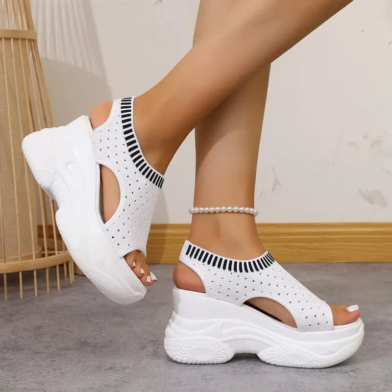 Zevarra | Platform Knit Walking Sandals