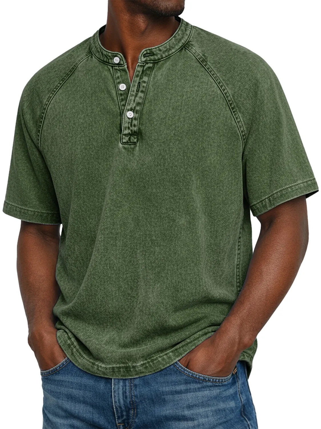 Declan | Vintage Wash Henley T Shirt