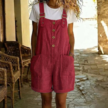 Aubrielle | Button Front Pocket Romper