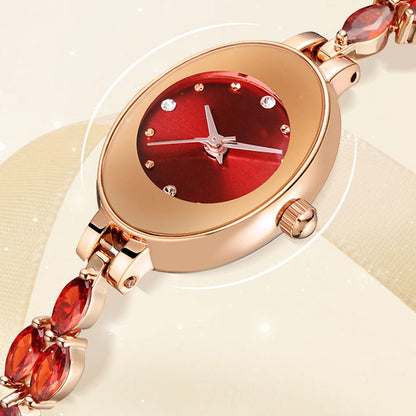 Elyzoria | Oval Crystal Bracelet Watch