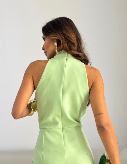 Xavielle | Draped Halter Wide Leg Jumpsuit