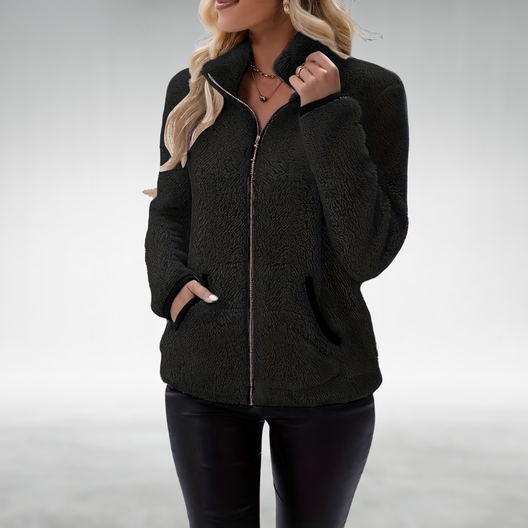 Opaline | Soft Textured Zip Fleece Jacket