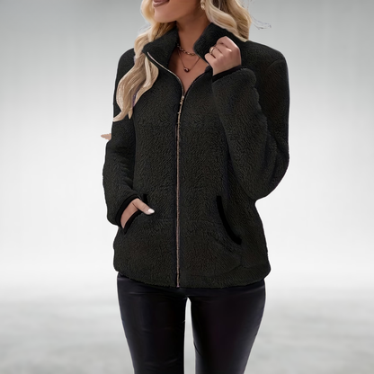 Opaline | Soft Textured Zip Fleece Jacket