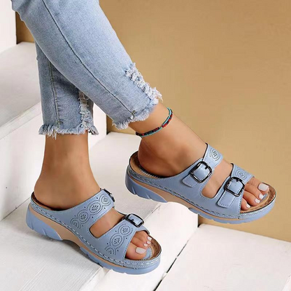 Lysoria | Double Buckle Comfort Sandals