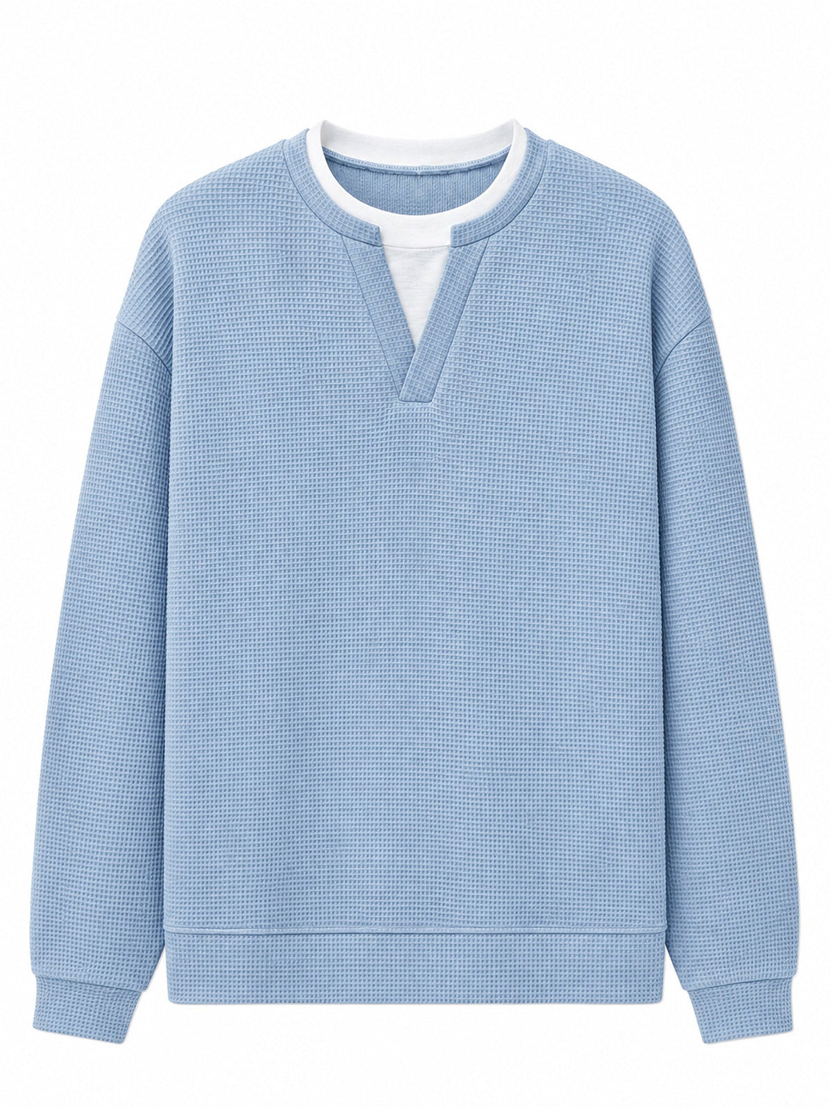 Gavran | Textured Notch Neck Casual Sweatshirt