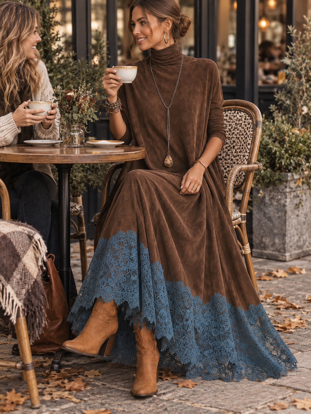 Cresselle | Flowing Lace Hem A Line Dress