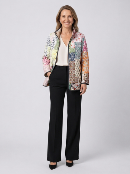Floriana | Botanical Print Quilted Jacket