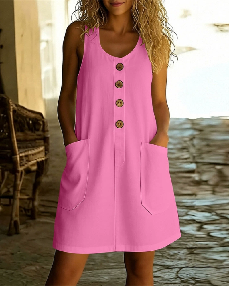 Aurellia | Button Front Pocket Mini Dress