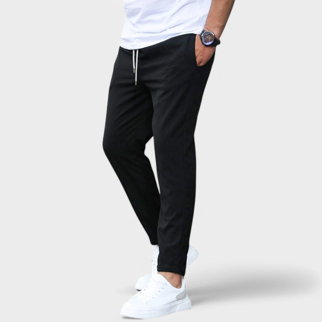 Caedryn | Slim Fit Drawstring Elasticated Waist Smart Casual Trousers