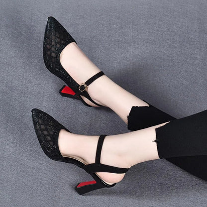 Bellisara | Elegant Buckled Mesh Pumps