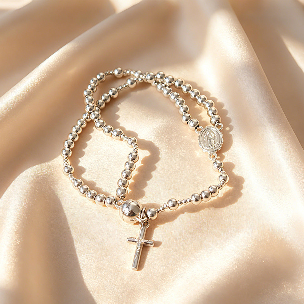 Elyssara | Cross Pendant Beaded Necklace