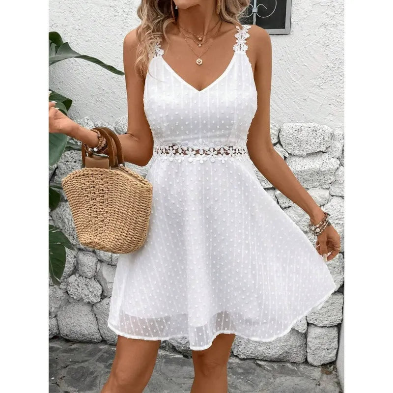 Delysia | Romantic Swiss Dot Mini Dress